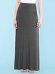 WB670 Women's Basic Foldable High Waist Floor Length Maxi Skirt S-3XL Plus Size