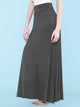 WB670 Women's Basic Foldable High Waist Floor Length Maxi Skirt S-3XL Plus Size
