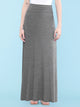 WB670 Women's Basic Foldable High Waist Floor Length Maxi Skirt S-3XL Plus Size