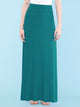 WB670 Women's Basic Foldable High Waist Floor Length Maxi Skirt S-3XL Plus Size