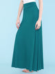WB670 Women's Basic Foldable High Waist Floor Length Maxi Skirt S-3XL Plus Size