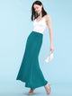 WB670 Women's Basic Foldable High Waist Floor Length Maxi Skirt S-3XL Plus Size