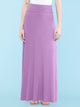 WB670 Women's Basic Foldable High Waist Floor Length Maxi Skirt S-3XL Plus Size