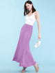 WB670 Women's Basic Foldable High Waist Floor Length Maxi Skirt S-3XL Plus Size