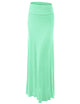 WB670 Women's Basic Foldable High Waist Floor Length Maxi Skirt S-3XL Plus Size