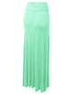 WB670 Women's Basic Foldable High Waist Floor Length Maxi Skirt S-3XL Plus Size