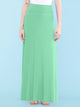 WB670 Women's Basic Foldable High Waist Floor Length Maxi Skirt S-3XL Plus Size