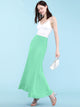 WB670 Women's Basic Foldable High Waist Floor Length Maxi Skirt S-3XL Plus Size