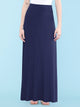 WB670 Women's Basic Foldable High Waist Floor Length Maxi Skirt S-3XL Plus Size