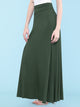 WB670 Women's Basic Foldable High Waist Floor Length Maxi Skirt S-3XL Plus Size