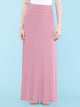 WB670 Women's Basic Foldable High Waist Floor Length Maxi Skirt S-3XL Plus Size