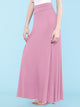 WB670 Women's Basic Foldable High Waist Floor Length Maxi Skirt S-3XL Plus Size