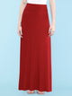 WB670 Women's Basic Foldable High Waist Floor Length Maxi Skirt S-3XL Plus Size