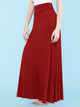 WB670 Women's Basic Foldable High Waist Floor Length Maxi Skirt S-3XL Plus Size