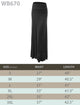 WB670 Women's Basic Foldable High Waist Floor Length Maxi Skirt S-3XL Plus Size