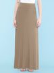 WB670 Women's Basic Foldable High Waist Floor Length Maxi Skirt S-3XL Plus Size