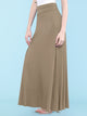 WB670 Women's Basic Foldable High Waist Floor Length Maxi Skirt S-3XL Plus Size