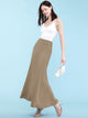 WB670 Women's Basic Foldable High Waist Floor Length Maxi Skirt S-3XL Plus Size