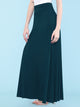 WB670 Women's Basic Foldable High Waist Floor Length Maxi Skirt S-3XL Plus Size