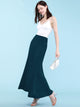 WB670 Women's Basic Foldable High Waist Floor Length Maxi Skirt S-3XL Plus Size