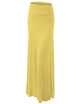 WB670 Women's Basic Foldable High Waist Floor Length Maxi Skirt S-3XL Plus Size