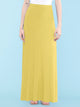 WB670 Women's Basic Foldable High Waist Floor Length Maxi Skirt S-3XL Plus Size