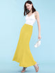 WB670 Women's Basic Foldable High Waist Floor Length Maxi Skirt S-3XL Plus Size
