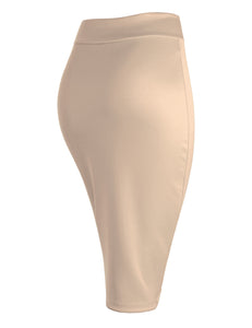 WB700 Women's Slim Fit Midi Pencil Skirt