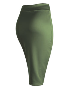 WB700 Women's Slim Fit Midi Pencil Skirt