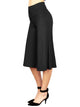 WB876 Women's High Elastic Waistband Wide Leg Palazzo Culotte Gaucho Capri Pants