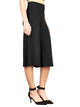 WB876 Women's High Elastic Waistband Wide Leg Palazzo Culotte Gaucho Capri Pants