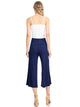 WB876 Women's High Elastic Waistband Wide Leg Palazzo Culotte Gaucho Capri Pants