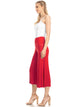 WB876 Women's High Elastic Waistband Wide Leg Palazzo Culotte Gaucho Capri Pants
