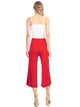 WB876 Women's High Elastic Waistband Wide Leg Palazzo Culotte Gaucho Capri Pants