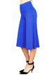 WB876 Women's High Elastic Waistband Wide Leg Palazzo Culotte Gaucho Capri Pants