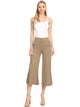 WB876 Women's High Elastic Waistband Wide Leg Palazzo Culotte Gaucho Capri Pants