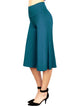 WB876 Women's High Elastic Waistband Wide Leg Palazzo Culotte Gaucho Capri Pants