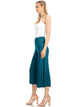 WB876 Women's High Elastic Waistband Wide Leg Palazzo Culotte Gaucho Capri Pants