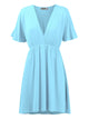 WDR 1338 Women's Airy Short Sleeve Kimono Style Deep V Neck Dress Top