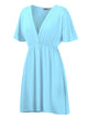 WDR 1338 Women's Airy Short Sleeve Kimono Style Deep V Neck Dress Top