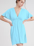 WDR 1338 Women's Airy Short Sleeve Kimono Style Deep V Neck Dress Top