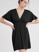 WDR 1338 Women's Airy Short Sleeve Kimono Style Deep V Neck Dress Top