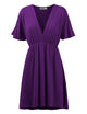 WDR 1338 Women's Airy Short Sleeve Kimono Style Deep V Neck Dress Top
