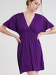WDR 1338 Women's Airy Short Sleeve Kimono Style Deep V Neck Dress Top