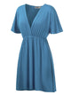 WDR 1338 Women's Airy Short Sleeve Kimono Style Deep V Neck Dress Top