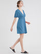WDR 1338 Women's Airy Short Sleeve Kimono Style Deep V Neck Dress Top