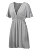 WDR 1338 Women's Airy Short Sleeve Kimono Style Deep V Neck Dress Top
