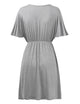 WDR 1338 Women's Airy Short Sleeve Kimono Style Deep V Neck Dress Top