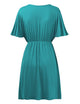 WDR 1338 Women's Airy Short Sleeve Kimono Style Deep V Neck Dress Top