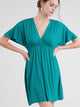 WDR 1338 Women's Airy Short Sleeve Kimono Style Deep V Neck Dress Top